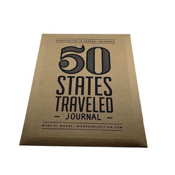 50 States Traveled Journal Made By Moore Apparel and Goods New - Picture 1 of 6